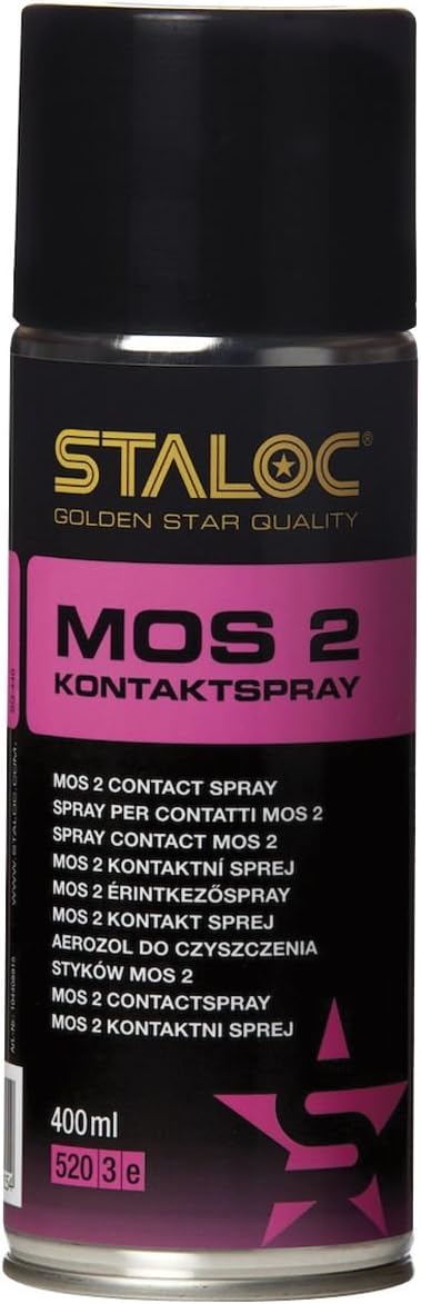 Staloc Contact Spray MoS2 | Oil | Cleans Contacts Fuses Cable Connection etc. 400 ml