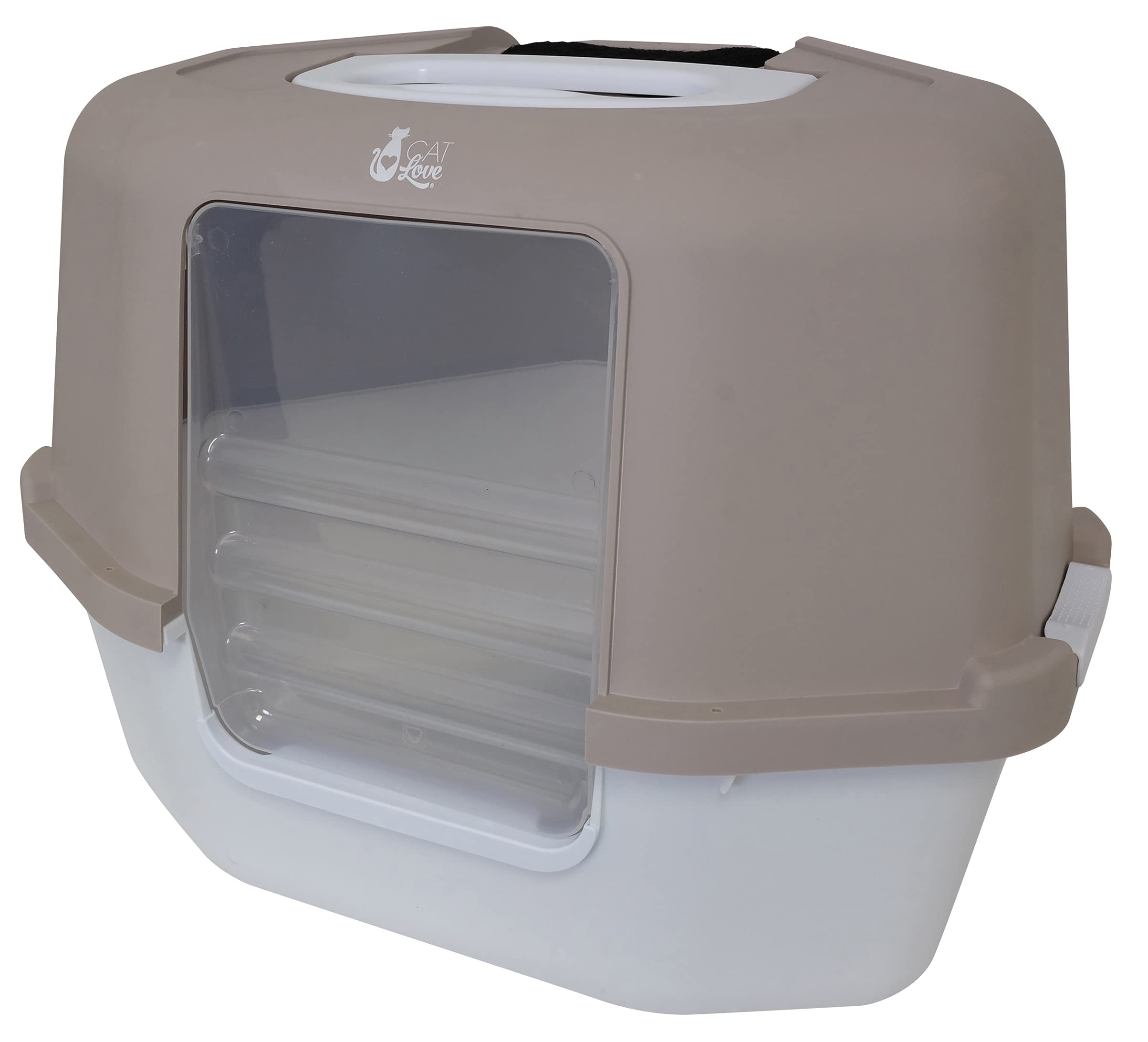 Cat Love Space Saver Corner Hooded Cat Pan, Grey