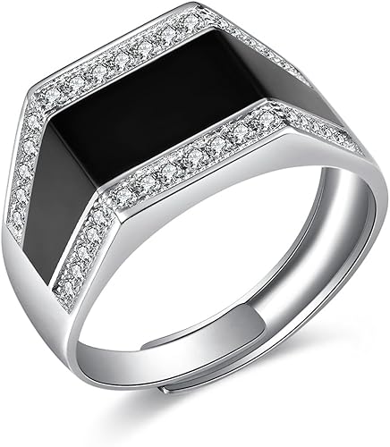 JiangXin Plata de ley 925 Resina epoxi + Zirconia Cubica ...