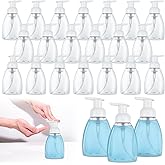 LOPYXBR 24PCS 8 Oz Plastic Foaming Soap Dispenser Clear Plastic Foam Pump Bottle Refillable Press Foaming Hand Soap Dispenser for Bathroom (3.2x6.2 inch)