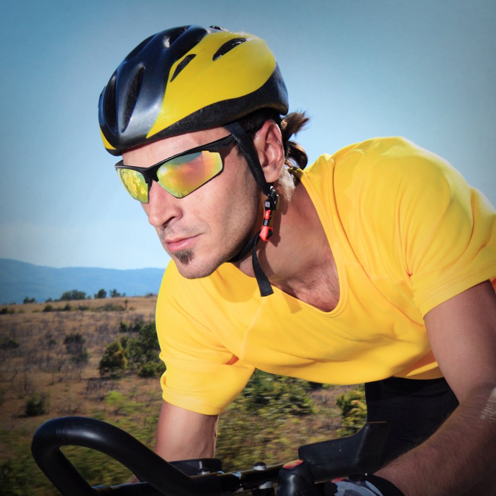 FREETOO Sports Polarized Sunglasses Sun Glasses for Men Women Cycling Running Driving Fishing Golf TR 90 Superlight Frame (Colorful)