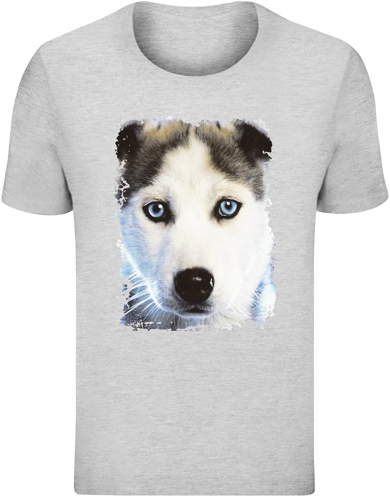 Cute Husky TShirt for Men 100 Soft Cotton High Quality DTG