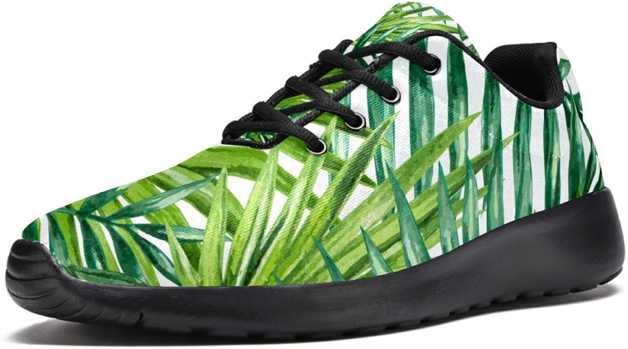 LORVIES Tropical Palm Leaves Men’s Sport Shoes Casual