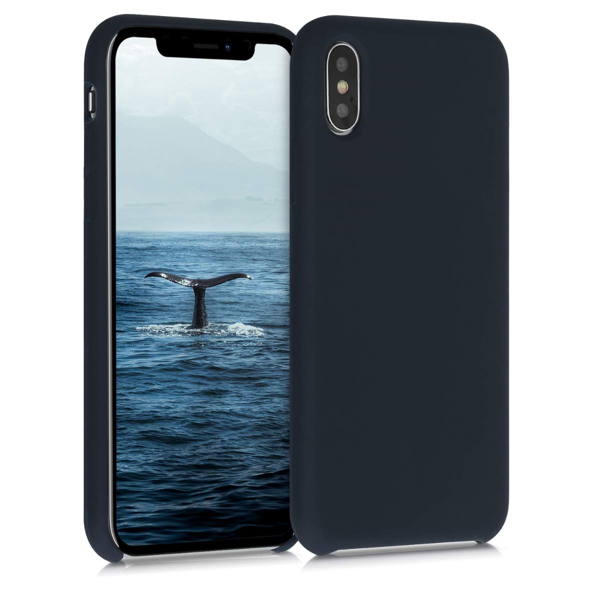 kwmobile Case Compatible with Apple iPhone X Case - TPU Silicone Phone Cover with Soft Finish - Blueberry