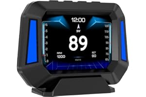AZIJYV Obd2 Gauge Display P21, Heads Up Display for Cars, Displaying Multiple Functions, Speedometer, Slope Meter, Suitable for All Car