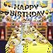 Construction Birthday Party Supplies (Serves 20) - Including Dump Truck Plates, Tablecloth, Cups, Napkins, Black Flatware and Pre-Assembled Happy Birthday Banner Decorations