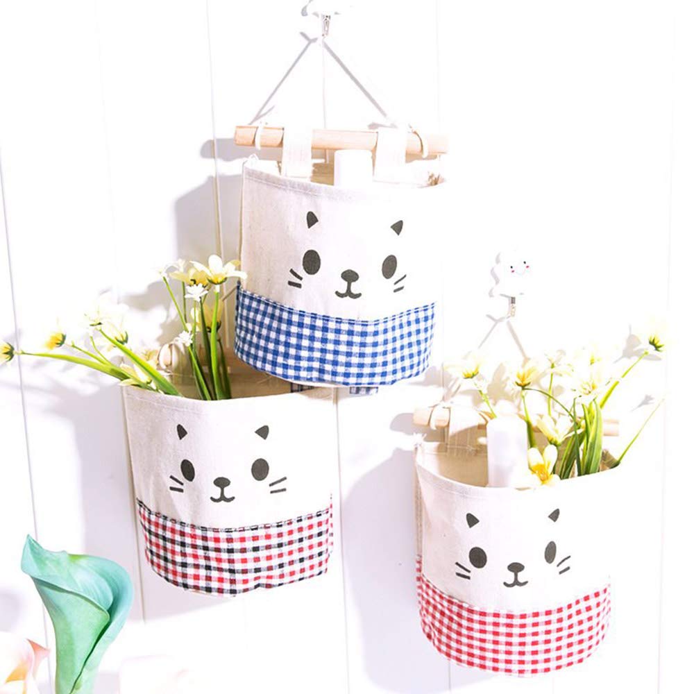 Bolsa de almacenaje suspendida Cartoon Mignon X 1 tela de lino tras