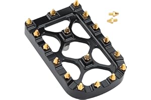 JIATABAN MX Wide Brake Pedal Pad Fit For Harley 1980-later Touring Road King Street Glide Road Glide 2012-2016 Dyna FLD 1986-2017 Softail FL (Black Gold)