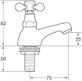 Deva Tudor Basin Taps Gold Brass Victorian Style Hot Cold Cross Head Pair Sink view 3