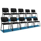 VINGLI 10-Pack Waiting Room Chairs, Stackable Chair for Office, Pu-Black | Stacking Chairs, Armless Church Chairs, Space-saving, Guest &amp; Reception, Office Lobby, Business Hall