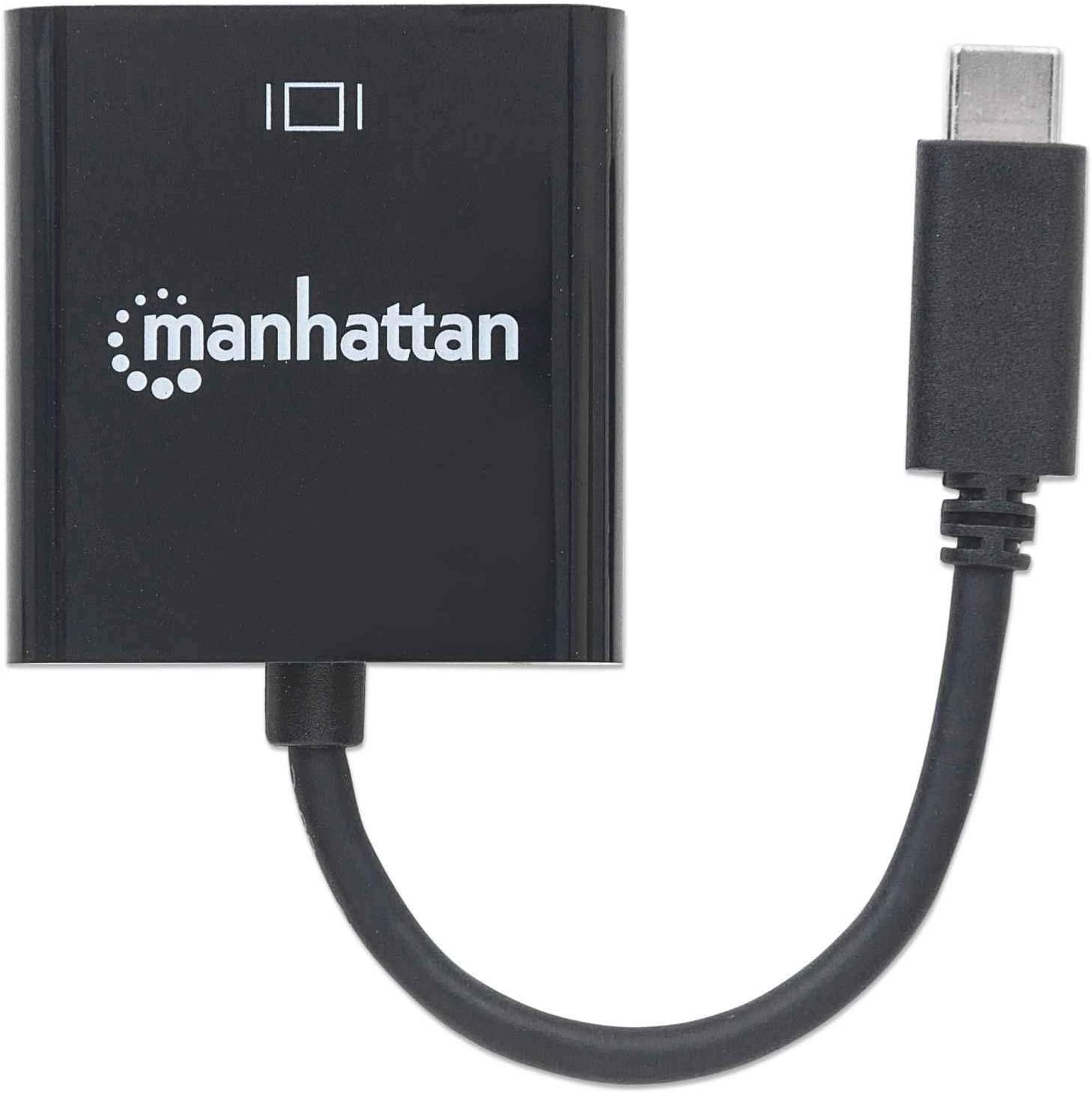 Manhattan USB-C to VGA Converter Cable, 1080p@60Hz, Black, 8cm, Male to Female, Blister, 8 cm (Blister) - Image 4