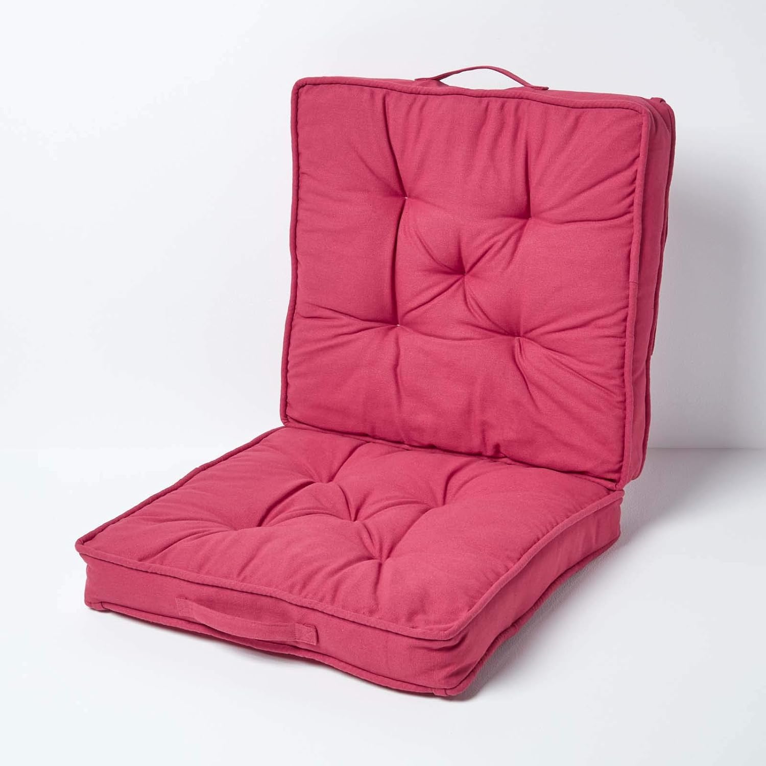 HOMESCAPES Red Travel Booster Cushion Large Firm 45 cm Square Seat Pad