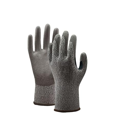 ANHPI Mann Getränkte Latex Anti-Schnitt Stichfest Wasserdicht Anti-Krawatte Arbeit Gartenarbeit Handschuhe Grau Multi-Größe,G