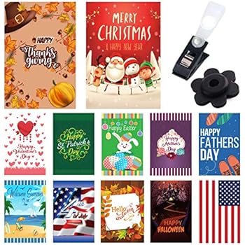 Seasonal Garden Flags 12 Pack - Classic Elegance - 12 Pack Set of 12x18 inch Small Holiday Yard Flags - Double Sided Design for All Seasons and Holidays - Premium Quality Durable Material