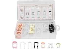 Bittwee 70PCS Car Fuel Line Clips, Automotive Nylon Fuel Line Repair Kit Fuel Hose Retainer Clips Replacement 3/8" 5/16" Fuel Line Clamp with Storage Case, Universal for Vehicle SUV Truck RV