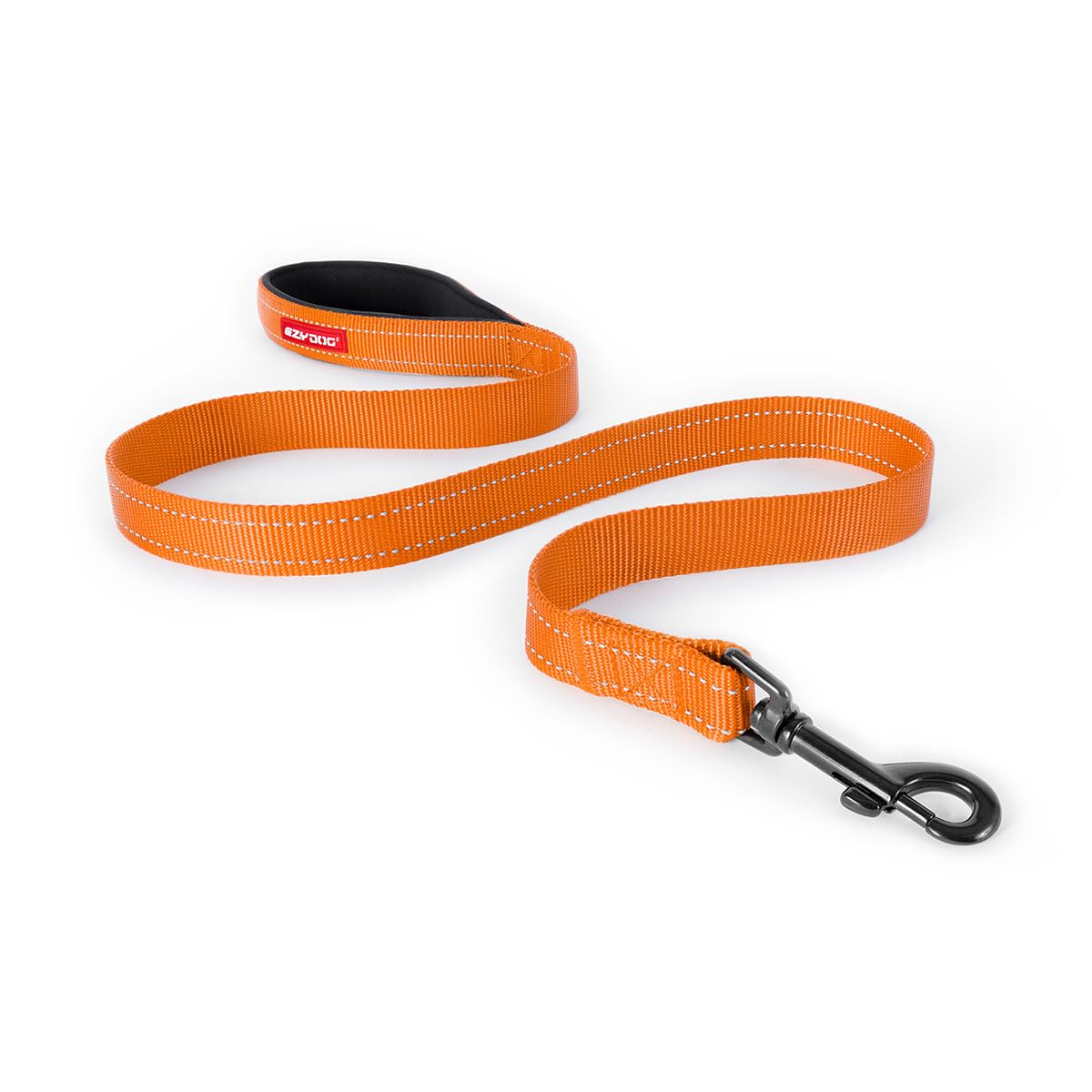 EzyDog Essential Lead | Training Lead for Small, Medium, Large Dogs - Sturdy, Comfortable Padded Handle, Reflective Thread, 1.2M (Orange)