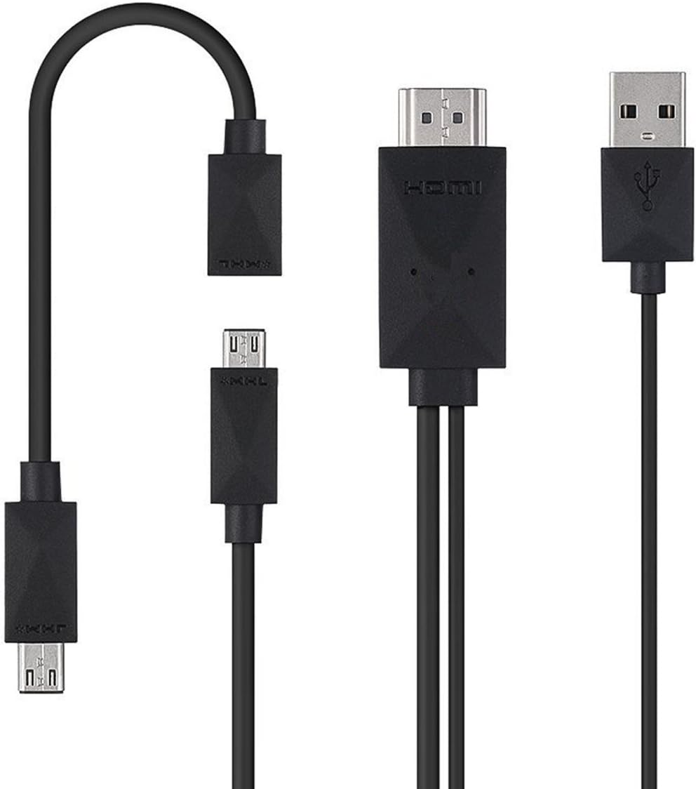 Rumfo Universal MHL Kit Micro USB to HDMI Adapter Converter Cable 1080P HDTV for Android Devices Samsung Galaxy Note 8 Note 4 Note 3 Note 2 Note Edge S5 S3 S4 S2, LG, Zte, HTC One M8 (5pin + 11pin)