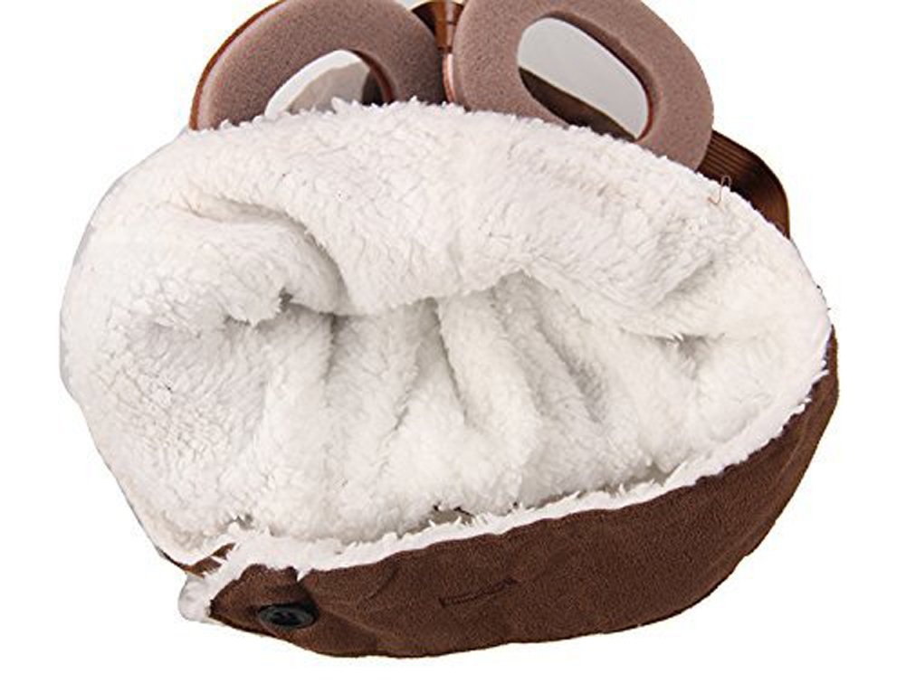 Ewanda store Unisex Baby Kids' Pilot Aviator Fleece Warm Hat Cap with Earmuffs