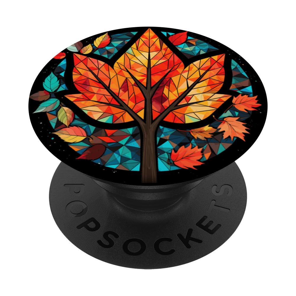 Falling for Geometric Splendor: A Kaleidoscope of Autumn PopSockets Swappable PopGrip