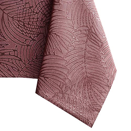 AmeliaHome Lotus Effect Water-Repellent Polyester Tablecloth 120 x 200 cm Old Pink Gaia