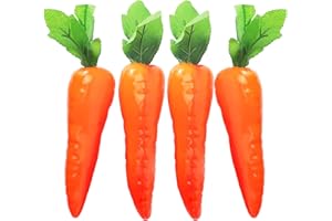 Eiarrnp 4 Pcs Artificial Fake Vegetables Carrots Decor - Faux Lifelike Simulation Plastic Carrot for Home House Kitchen Party Decoration - Artificial Vegetable Fake Carrots