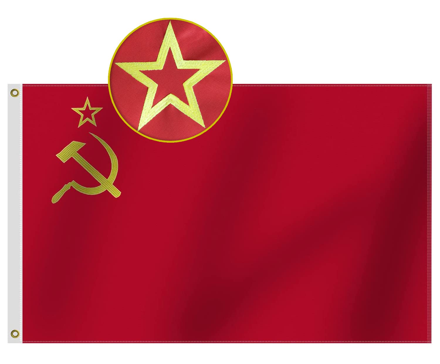 Heavy Duty USSR Soviet Union Flag 3x5 Ft Oxford Nylon 210D Embroidered Hammer & Sickle Four Rows Stitching Fly Ends Union of Soviet Socialist Republics National Flags Decoration House Russian Banner — image 1