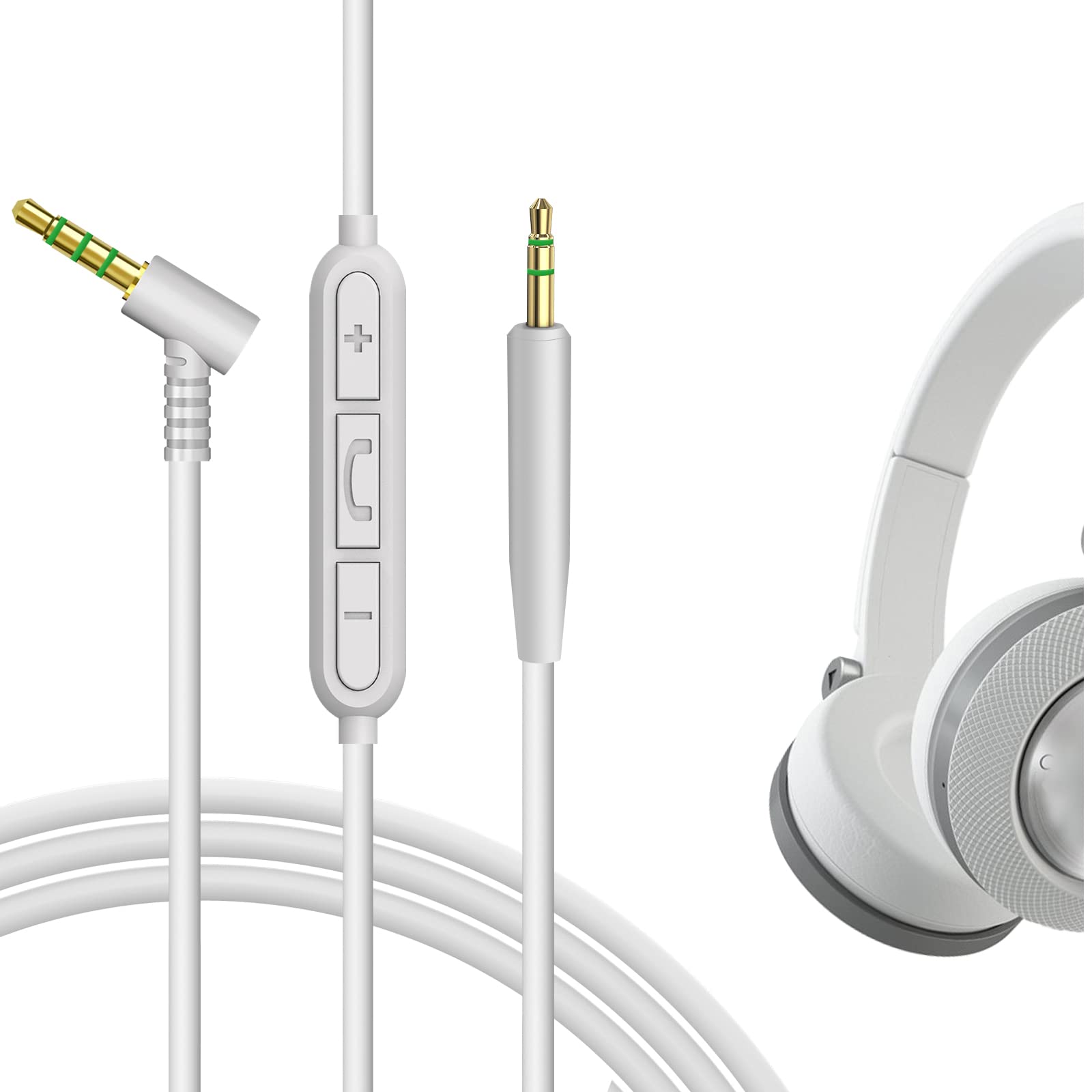 GEEKRIA Audio Cable with Mic and Mute Control Compatible with JBL 770NC/760NC, Live 760NC/ 670NC Headphones, 3.5mm to 2.5mm Replacement Stereo Cord (4ft / 1.2m)