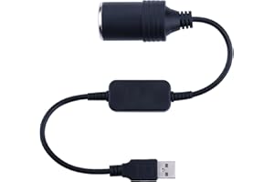 USB Cigarette Lighter Adapter - iGreely USB A Male to 12V Car Cigarette Lighter Socket Female Cable Converter 1Ft/30cm