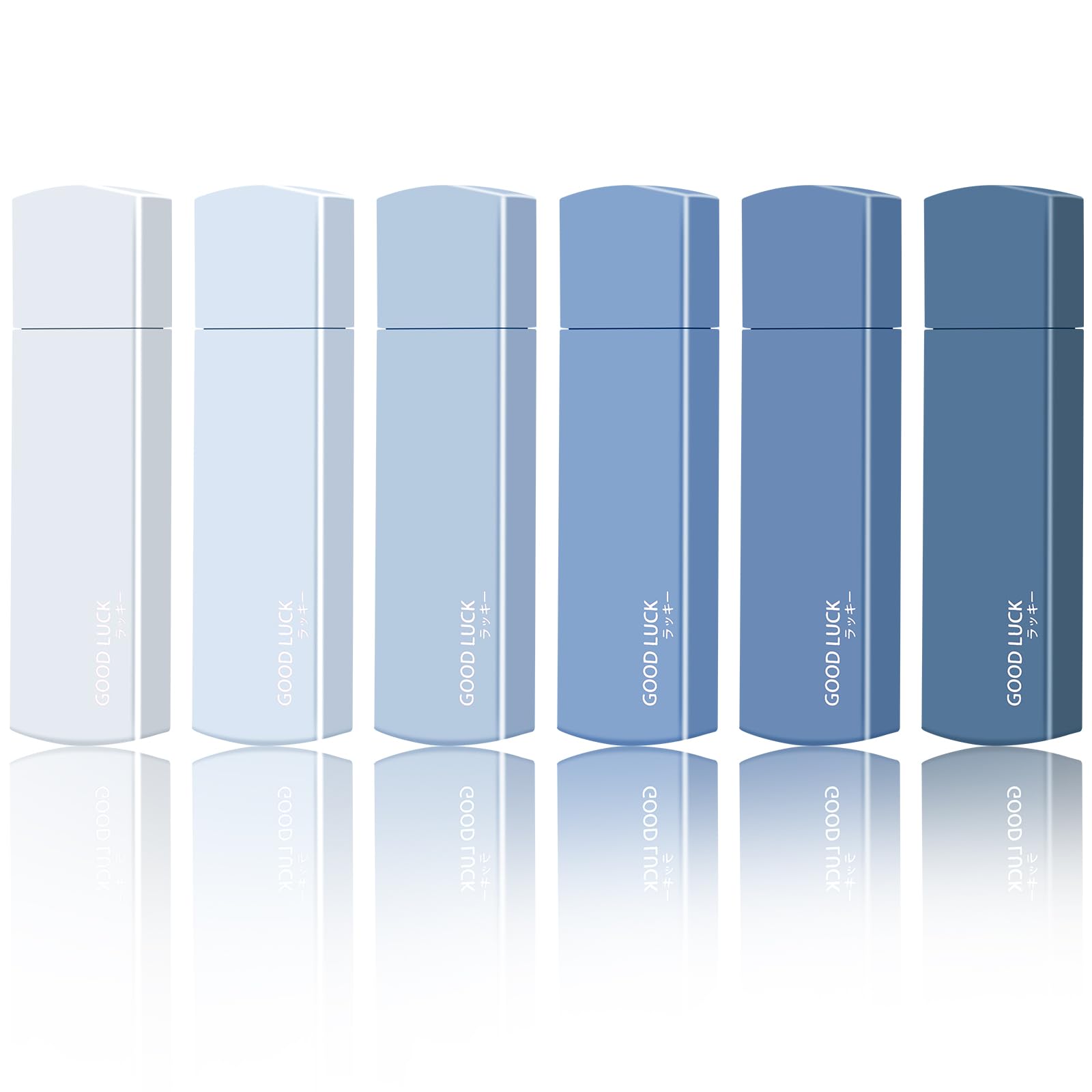 Amabro Small White Out Tapes, 6PCS Roller Instant Correction Set, Mini Whiteout for Students, Office Workers, Home School Stationery Supplies (Gradient Blue)