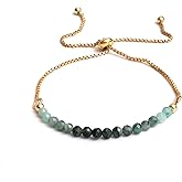 Gempires Bolo Birthstone Bracelets for Women, 14K Gold Plated Bolo Bracelet, Adjustable, Dainty & Hypoallergenic with Genuine Gemstone Beads, gift for her