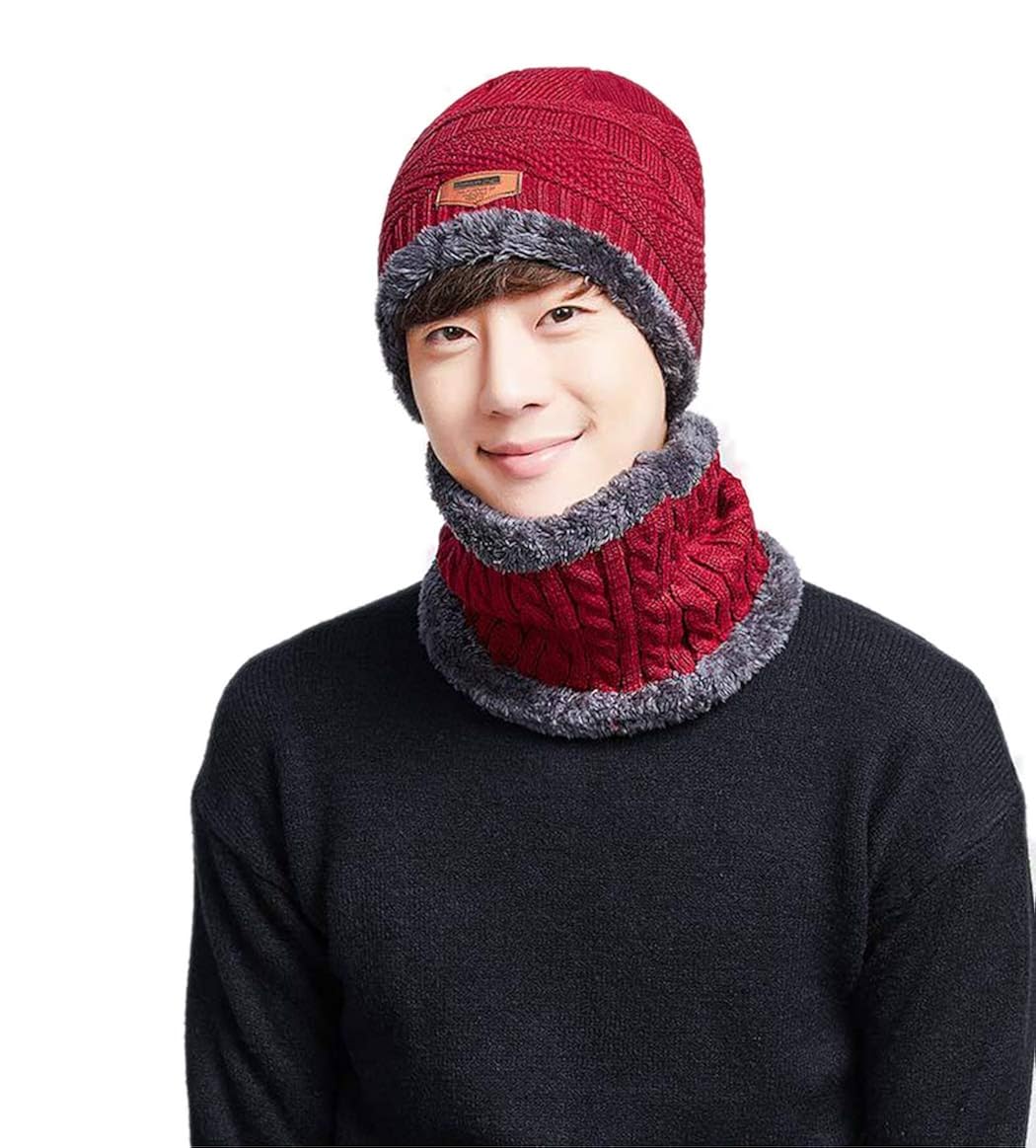 Winter Beanie Hats Scarves Set 