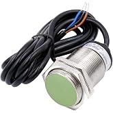 Heschen M30 Inductive Approach Proximity Sensor Switch, PR30-10DN, Cylindrical Type, Detector Distance 10mm, DC12-24V, Shield Type, 3-Wire, NPN NO(Normally Open)