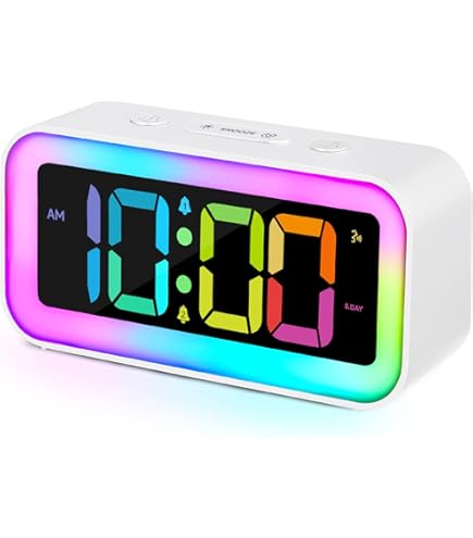 RGB LED CLOCK RAINBOW TIME 置時計 Amazon.com: Welgo 7.5 Inches Large Dimmable Digital Alarm Clock