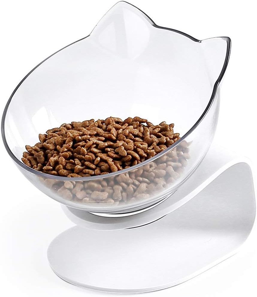 LANGING 1 Piece Cat Food Bowl with Raised Stand Ideal for Cats and Small Dogs, 1 Unidad (Paquete de 1)