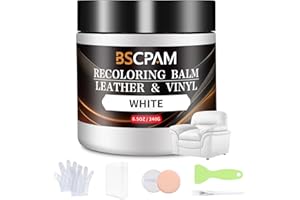 BSCPAM White Leather Recoloring Balm,Leather Couch Scratch/Stain Remover,Leather Repair kit for Vinyl Furniture and Car Interior,Leather Dye Paint for Scratched and Faded Leather Couches