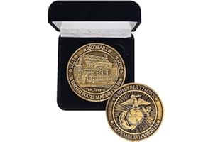SECRET SQUIRREL CHALLENGE COINS Solid Brass 2025 Marine Corps Challenge Coin in Velvet Gift Box for 250th Birthday - 2 inch - USMC Birthday Ball and Anniversary