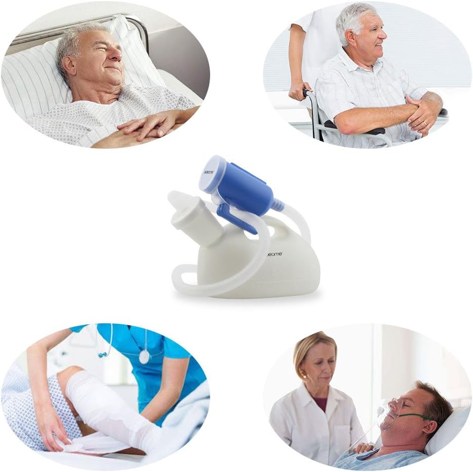 Portable Urinals for Men, OOCOME Men Urinal Bottle Spill Proof Reusable Male Pee Bottle Camping Toilet Thicken Men's Potty 2000 ml 45.2" Long Tube with Lid: Health & Personal Care