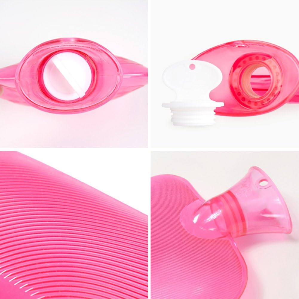 Attmu Classic Rubber Transparent Hot Water Bottle 2 Liter with Knit Cover - Pink: Health & Personal Care