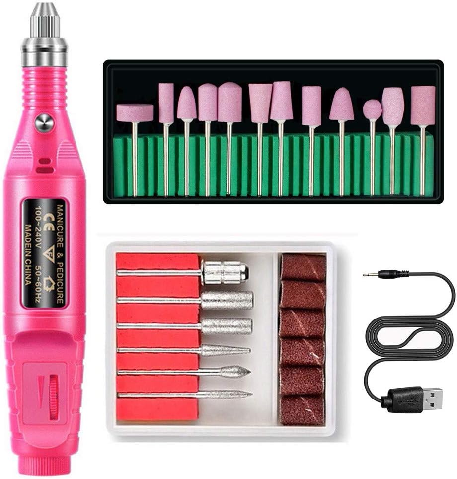 Nail Art, Electric Nail Kits Nail Tip Manicure Machine Nail Drill Pedicure 18pcs Scrub Drill polishing Tool