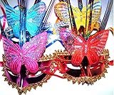 OliaDesign Venetian Costume Party Butterfly Mask Masquerade Halloween Masks (Pack of 6)