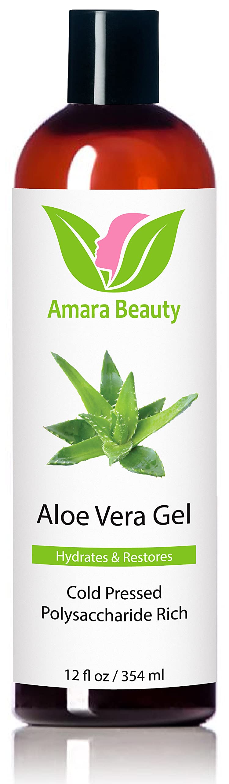 Amara Beauty Aloe Vera Gel for Face, Body, and Hair, 354 ml