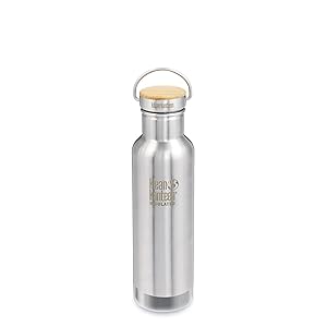 Klean Kanteen Reflect Stainless Steel Plastic Free Water Bottle, Double Wall Vacuum Insulated with Stainless Steel/Bamboo Cap