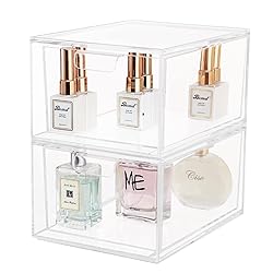 Yieach 2 Pack Stackable Makeup Organizer Storage