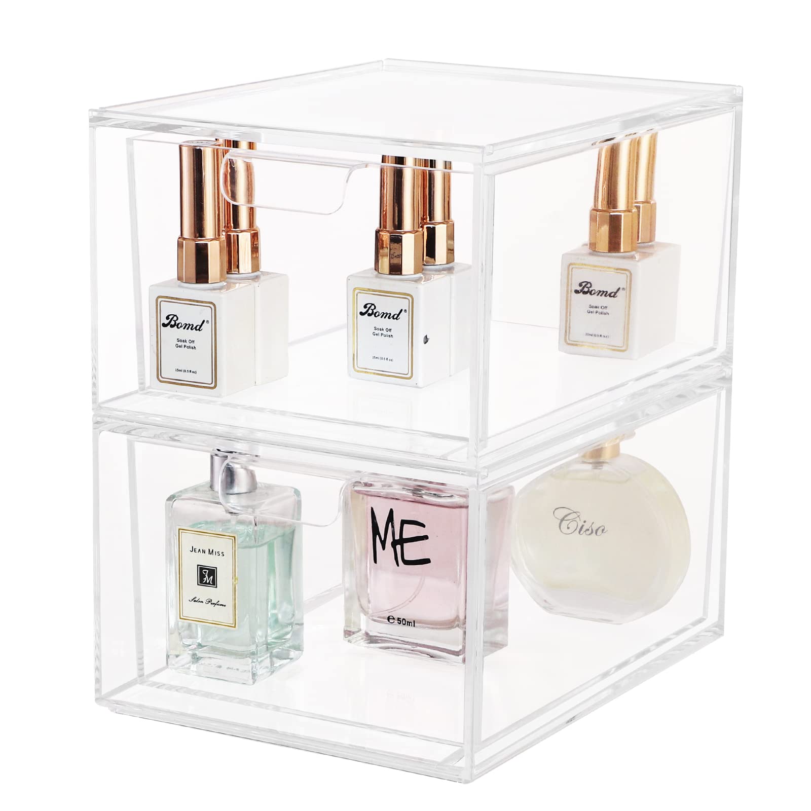 Yieach 2 Pack Stackable Makeup Organizer Storage