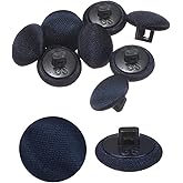 HARFINGTON 10pcs Satin Buttons 0.5" (12.5mm) Smooth Satin Covered Round Tuxedo Buttons with Shank Cloth Buttons for Bridal Wedding Dress Blouse Suits DIY, Deep Navy