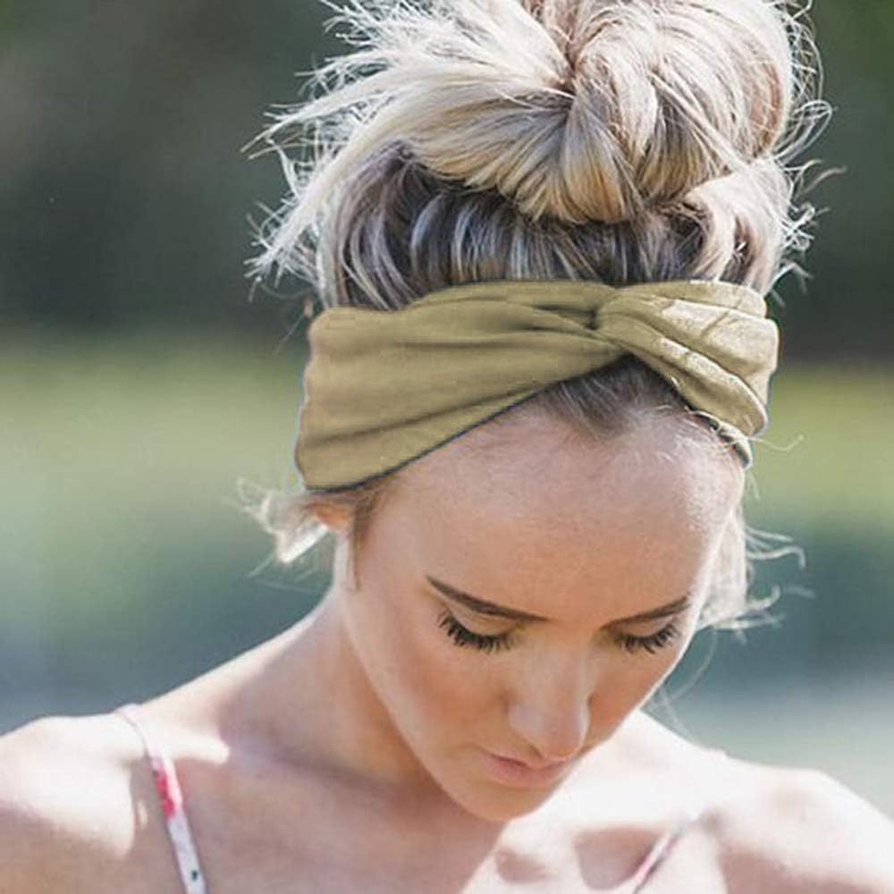RIOSO Turban Headbands for Women Twisted Boho Headwrap Yoga Workout Sport Thick Head Bands(4 pack) at  Women’s Clothing store