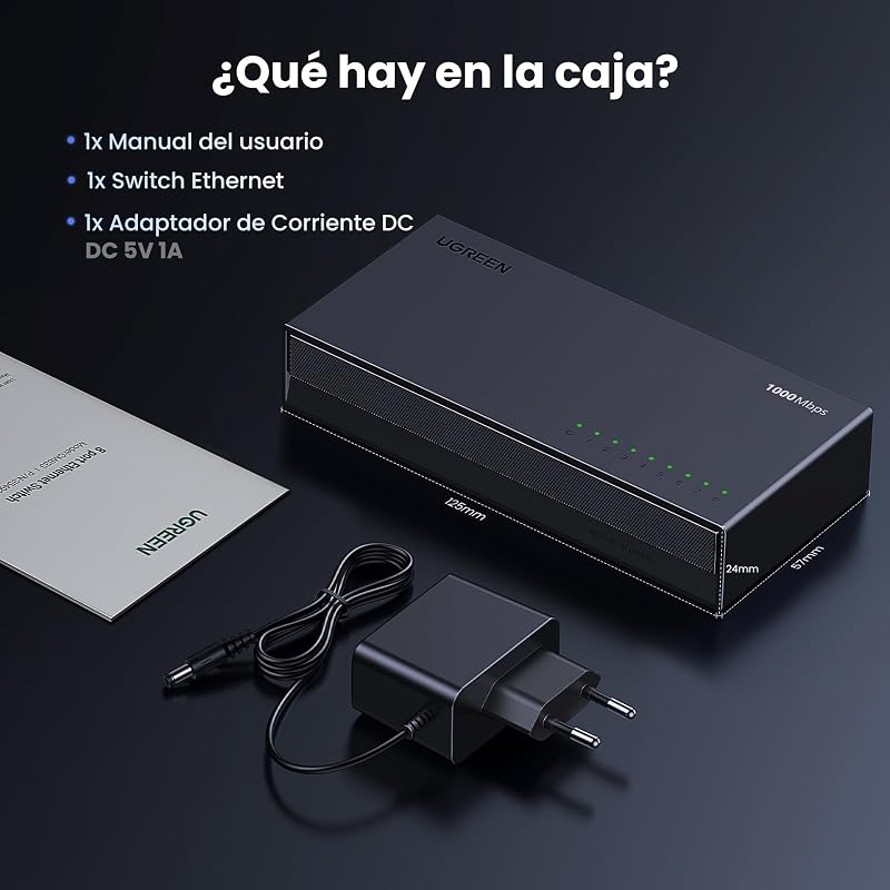 Switch Ethernet 8 Portas Gigabit Velocidade 10/100/1000 Mbps