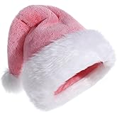 Eoocan Christmas Hat for Adult, Unisex Thicken Comfortable Plush Santa Hat for Christmas New Year Festive Theme Party Supply