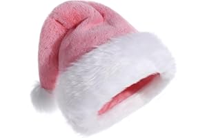 Eoocan Christmas Hat for Adult, Unisex Thicken Comfortable Plush Santa Hat for Christmas New Year Festive Theme Party Supply