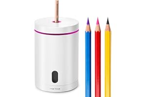 leep sheep Electric Pencil Sharpener, Fully Automatic Pencil Sharpener with Auto In and Out, Rechargeable and Hands-Free for 